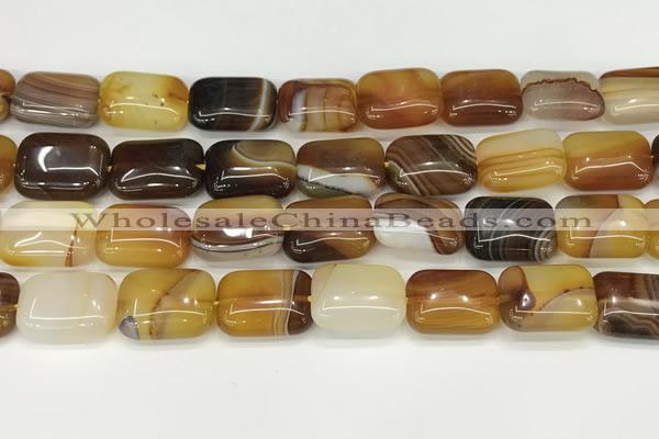 CAA4805 15.5 inches 13*18mm rectangle banded agate beads wholesale