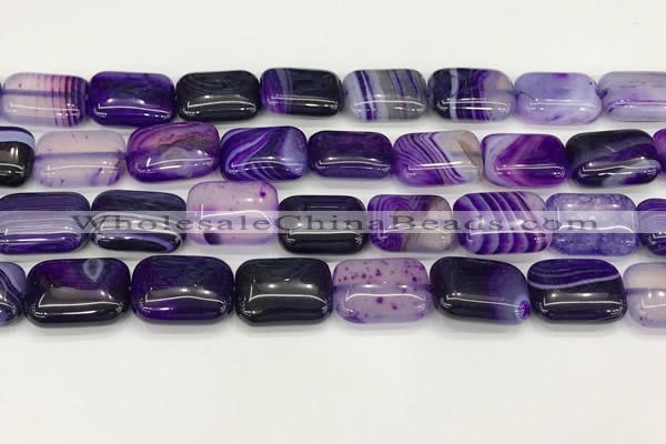 CAA4806 15.5 inches 13*18mm rectangle banded agate beads wholesale