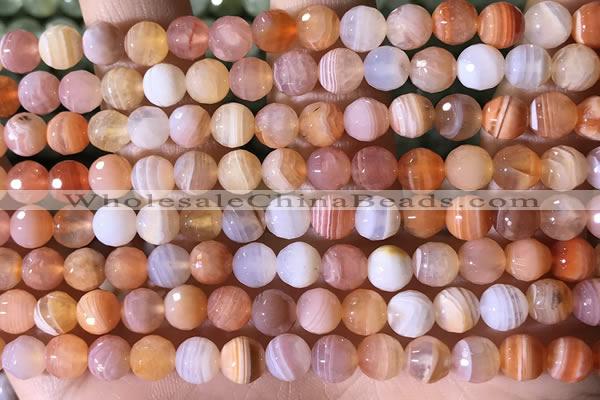 CAA4855 15.5 inches 6mm faceted round botswana agate beads