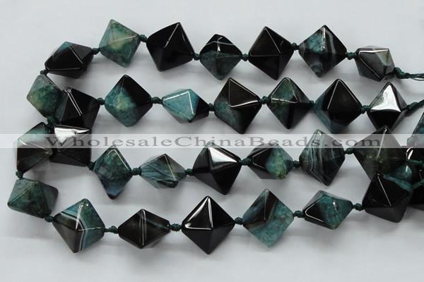 CAA497 15.5 inches 20*20mm pyramid agate druzy geode beads