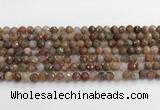 CAA5010 15.5 inches 6mm faceted round flower agate beads