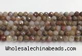 CAA5011 15.5 inches 8mm faceted round flower agate beads