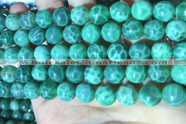 CAA5023 15.5 inches 10mm round green dragon veins agate beads