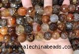 CAA5066 15.5 inches 14mm faceted round dragon veins agate beads