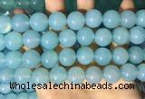 CAA5095 15.5 inches 14mm round sea blue agate beads wholesale