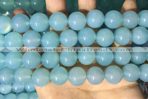 CAA5095 15.5 inches 14mm round sea blue agate beads wholesale