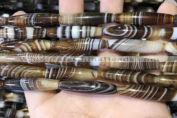 CAA5117 15.5 inches 8*33mm rice striped agate beads wholesale