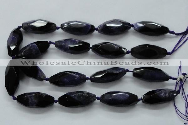 CAA512 15.5 inches 15*40mm faceted rice agate druzy geode beads