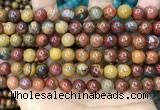 CAA5134 15.5 inches 8mm round red moss agate beads wholesale