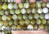 CAA5161 15.5 inches 14mm faceted round banded agate beads