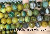 CAA5169 15.5 inches 16mm faceted round banded agate beads