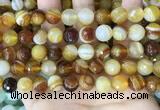 CAA5172 15.5 inches 8mm faceted round banded agate beads