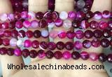 CAA5185 15.5 inches 6mm faceted round banded agate beads