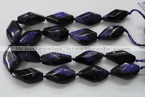 CAA519 20*40mm faceted & twisted nuggets agate druzy geode beads