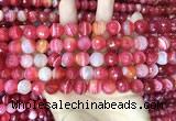 CAA5199 15.5 inches 6mm faceted round banded agate beads