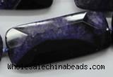 CAA522 15.5 inches 25*56mm faceted rectangle agate druzy geode beads