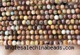 CAA5270 15.5 inches 4mm round natural red crazy lace agate beads