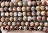 CAA5273 15.5 inches 10mm round natural red crazy lace agate beads