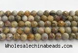 CAA5292 15.5 inches 8mm faceted round crazy lace agate beads wholesale