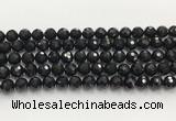 CAA5339 15.5 inches 10mm faceted round black onyx beads wholesale