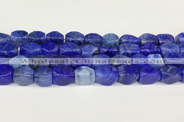 CAA5379 15.5 inches 10*12mm - 11*16mm faceted nuggets agate beads