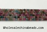 CAA5435 15.5 inches 6*8mm faceted rondelle agate gemstone beads