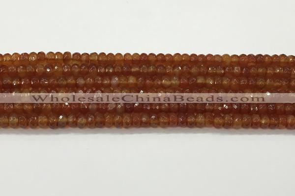 CAA5442 15.5 inches 6*8mm faceted rondelle agate gemstone beads