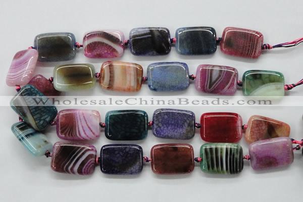 CAA546 15.5 inches 22*30mm rectangle dyed madagascar agate beads