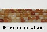 CAA5465 15.5 inches 8*12mm faceted rice agate beads