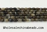 CAA5478 15.5 inches 8*12mm faceted rice agate beads