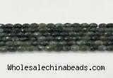 CAA5479 15.5 inches 8*12mm faceted rice agate beads