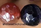 CAA5493 15 inches 12mm faceted round AB-color banded agate beads