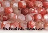 CAA5500 15 inches 6mm faceted round fire crackle agate beads