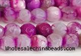 CAA5502 15 inches 6mm faceted round fire crackle agate beads