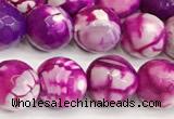 CAA5523 15 inches 10mm faceted round fire crackle agate beads