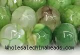 CAA5527 15 inches 10mm faceted round fire crackle agate beads