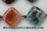 CAA555 15.5 inches 20*20mm diamond dyed madagascar agate beads