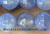 CAA5551 15 inches 8mm faceted round AB-color banded agate beads