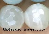 CAA5557 15 inches 12mm faceted round AB-color banded agate beads