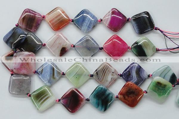 CAA556 15.5 inches 25*25mm diamond dyed madagascar agate beads