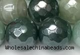 CAA5607 15 inches 12mm faceted round AB-color banded agate beads