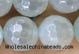 CAA5636 15 inches 8mm faceted round AB-color green agate beads