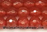 CAA5740 15 inches 6mm faceted round red agate beads