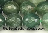 CAA5747 15 inches 10mm faceted round moss agate beads