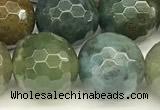 CAA5753 15 inches 12mm faceted round Indian agate beads