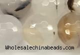 CAA5783 15 inches 12mm faceted round montana agate beads