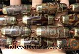 CAA5862 14*38mm - 16*43mm rice tibetan agate dzi beads