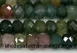 CAA5916 15 inches 4*6mm faceted rondelle Indian agate beads