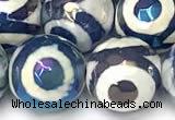 CAA5936 8mm, 10mm & 12mm faceted round AB-color tibetan agate beads