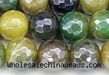 CAA5953 15 inches 8mm faceted round AB-color line agate beads